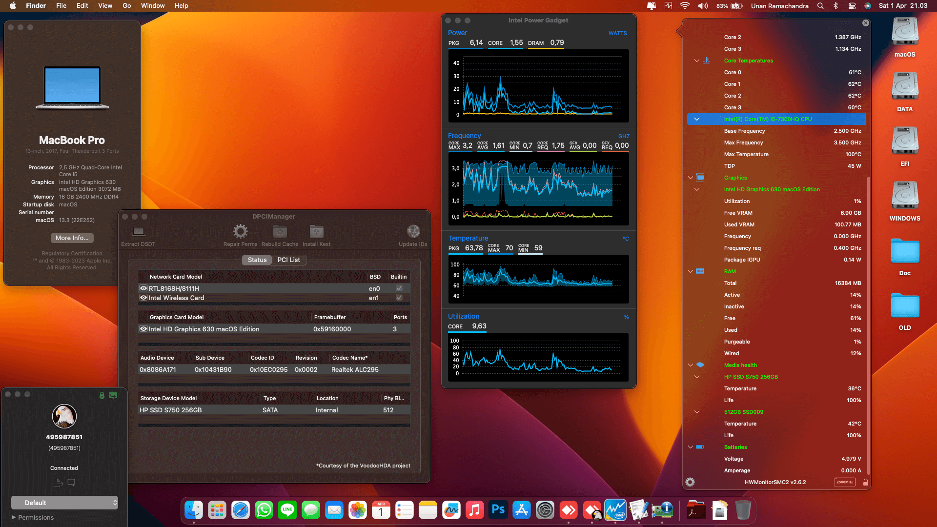 Asus TUF Gaming FX503VD E4310T [KabyLake   Intel HD 630 + I2C]   OpenCore 1